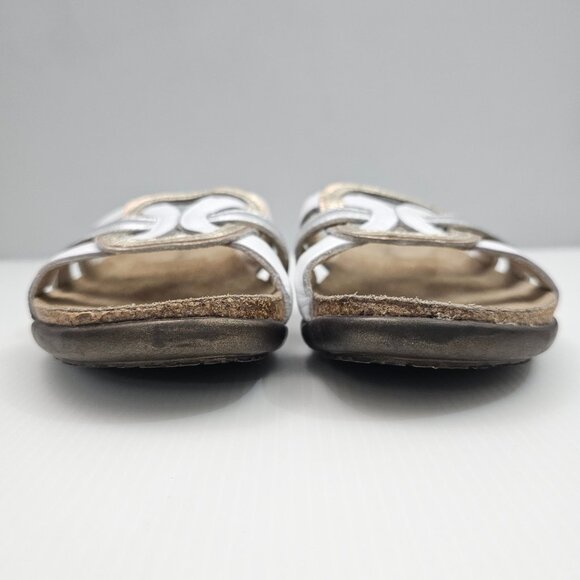Naot Liv Slide Sandal Womens EU 40 Metallic Leather Cork Footbed Comfort Slip On - Picture 6 of 13